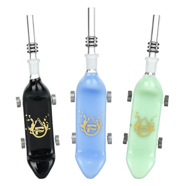 Pulsar Dab Straw / Rolling Skateboard and Dab Dish 7.75" Quartz